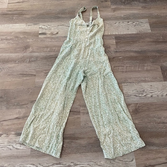 River Seafoam Green Floral Jumpsuit small - Picture 3 of 6